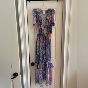 Misa Kidada Patchwork Midi Dress Sz Small